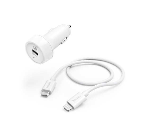 Hama Ładowarka samochodowa HAMA 1xUSB-C PD 20W QC 3.0 + kabel USB - 1462062 - zdjęcie